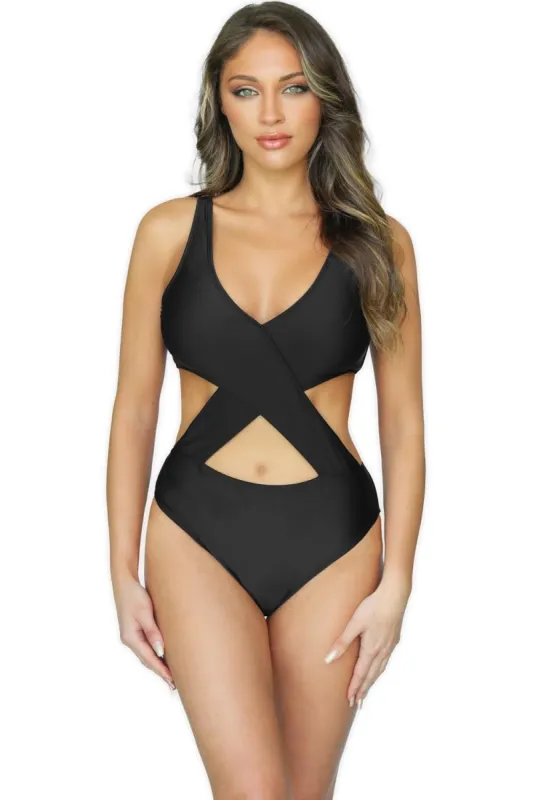 X-Front Monokini Swimsuit with Back Beads sold by Lord & Taylor