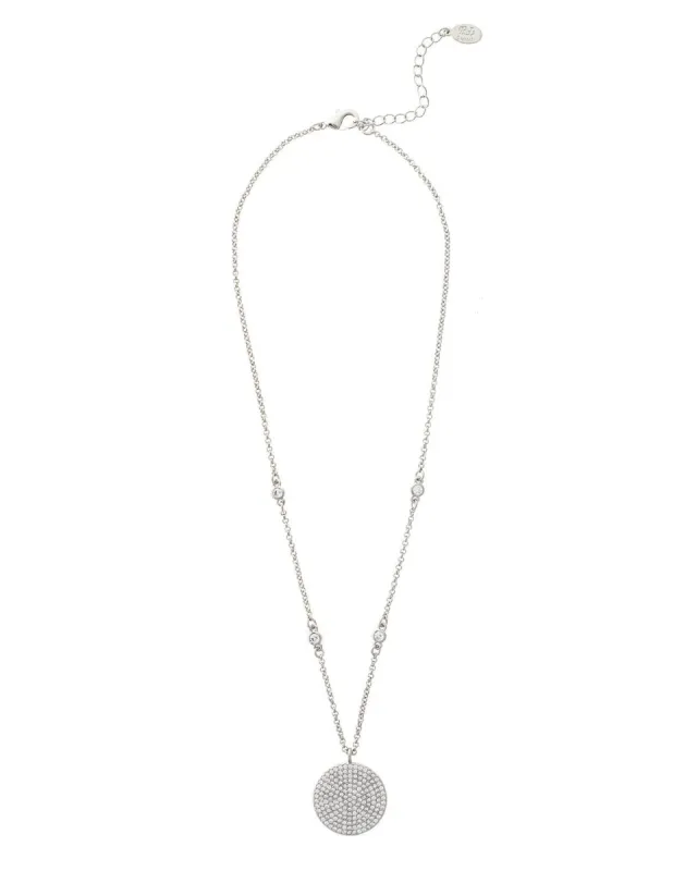 Pave Cubic Zirconia Disc Necklace sold by Lord & Taylor