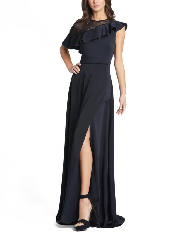 Crew Neck Beaded Satin Gown sold by Lord & Taylor