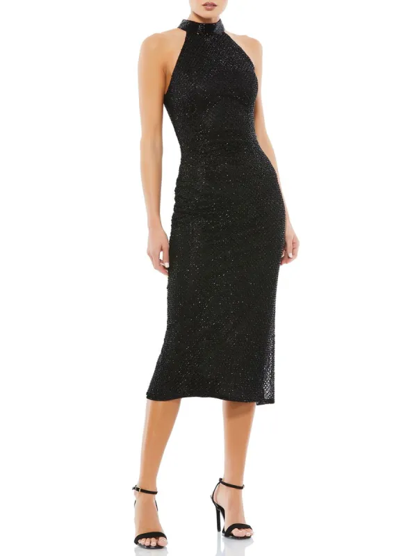 Lattice Bead Halter Midi Dress sold by Lord & Taylor