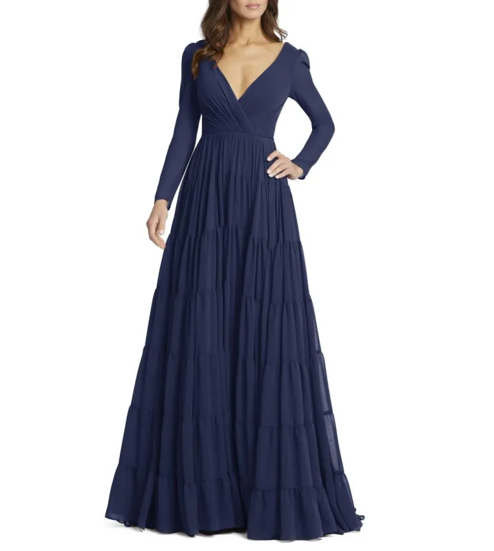 Long Sleeve Chiffon Gown sold by Lord & Taylor