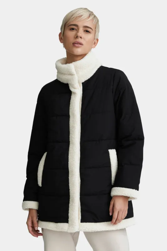 Women's Berber Mix Media Puffer Jacket sold by Lord & Taylor