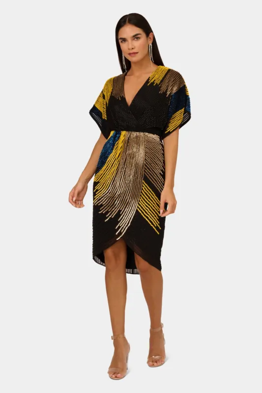 Beaded Dolman Sleeve Faux Wrap sold by Lord & Taylor