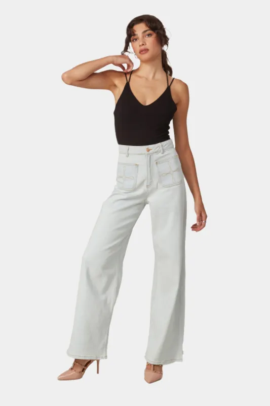 Milan Ultra-High Rise Wide Leg Jeans sold by Lord & Taylor