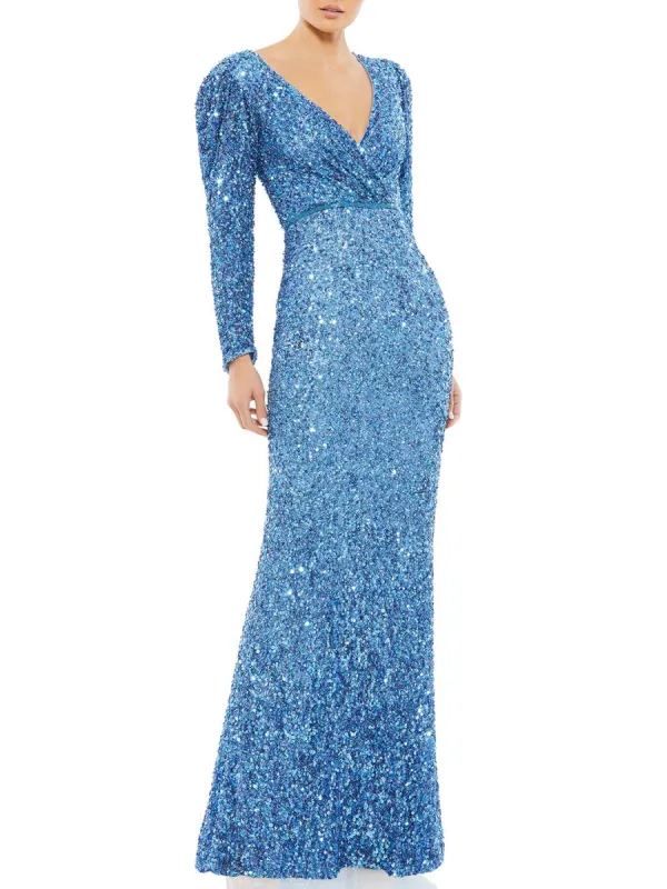 Long Sleeve Empire Sequin Gown sold by Lord & Taylor