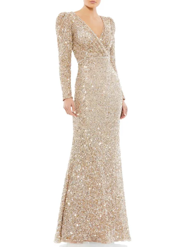 Long Sleeve Empire Sequin Gown sold by Lord & Taylor