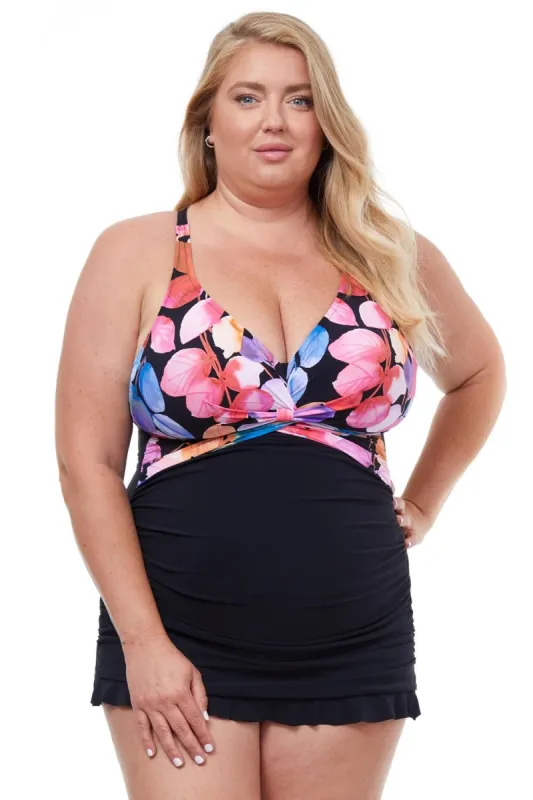 Color Rush Ruffle Hem Swimdress sold by Lord & Taylor