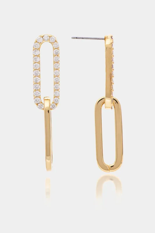 Double Loop Pave CZ Earrings sold by Lord & Taylor