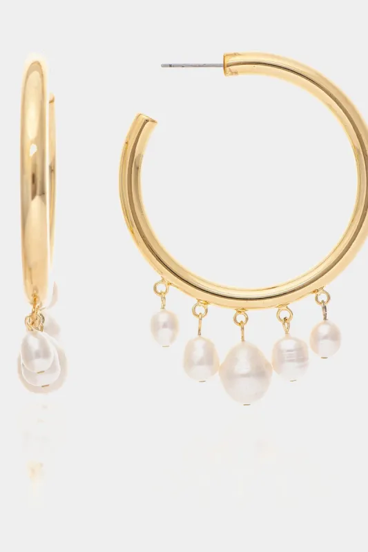 Pearl Hoop Earrings sold by Lord & Taylor