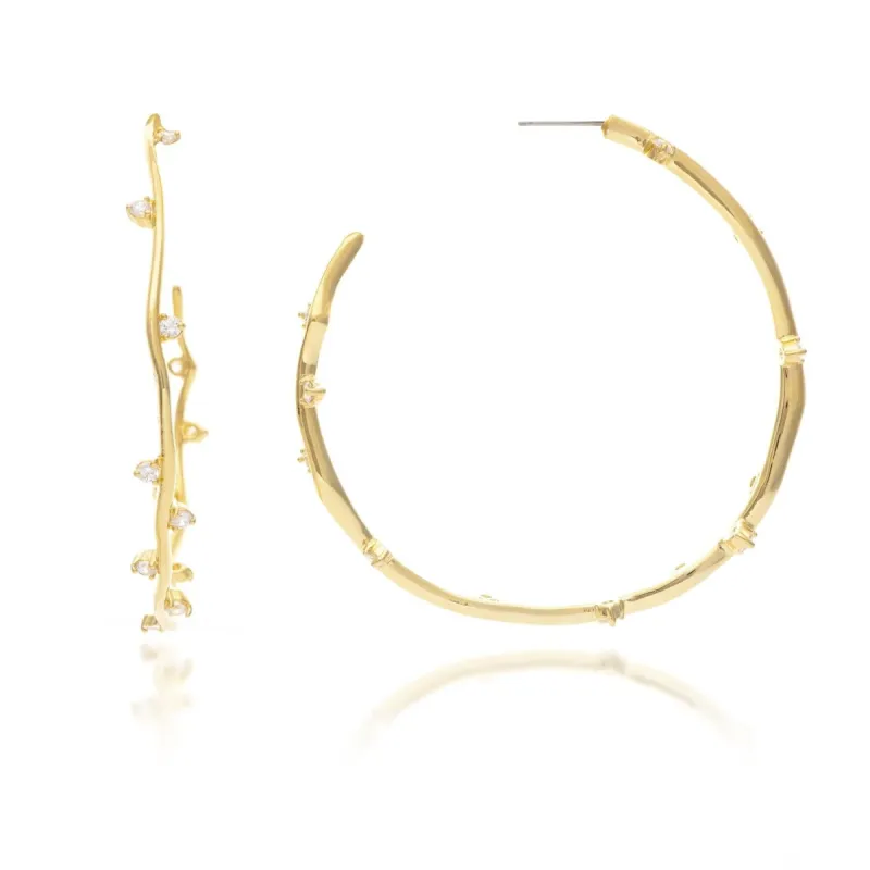 Scattered Cubic Zirconia Hoop Earrings sold by Lord & Taylor