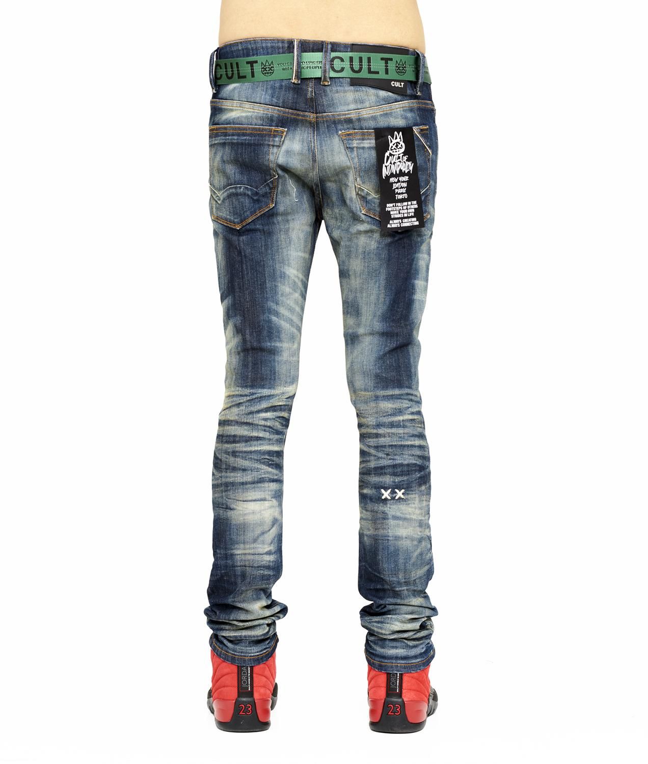Punk Destruction Super Skinny Jeans with Logo Belt sold by Lord & Taylor product image thumbnail 4