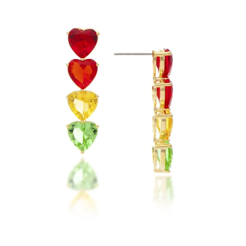Heart Shaped Ruby Fire Chartreuse Crystal Earrings sold by Lord & Taylor