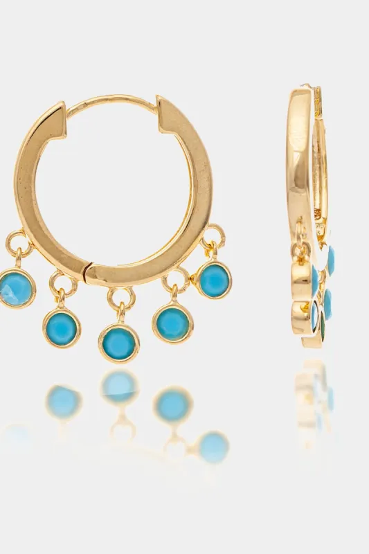 Turquoise Crystal Dangel Earrings sold by Lord & Taylor
