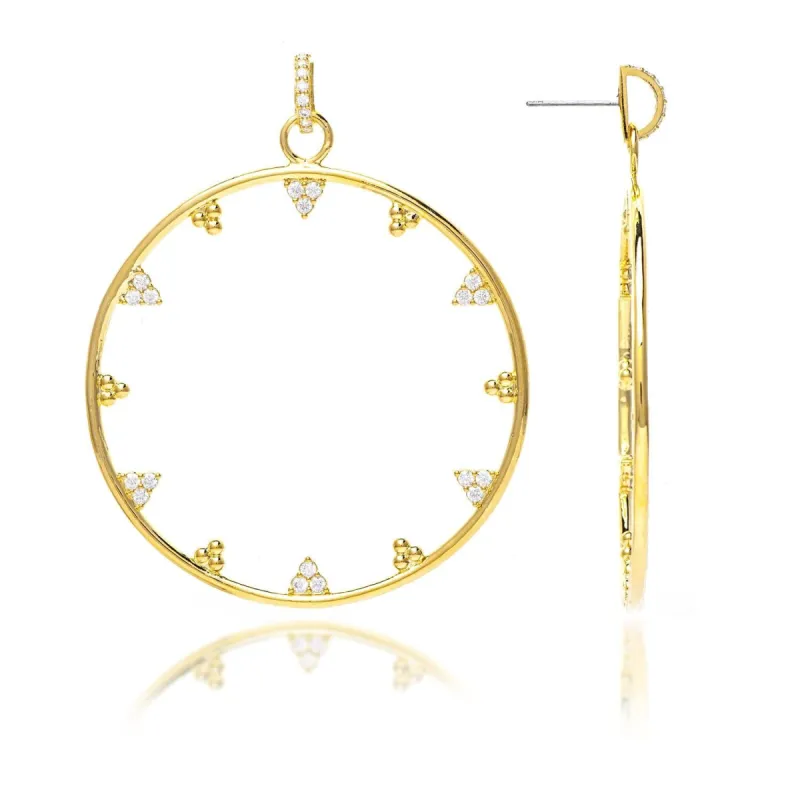 Cubic Zirconia Front Facing Hoop Cluster Earrings sold by Lord & Taylor