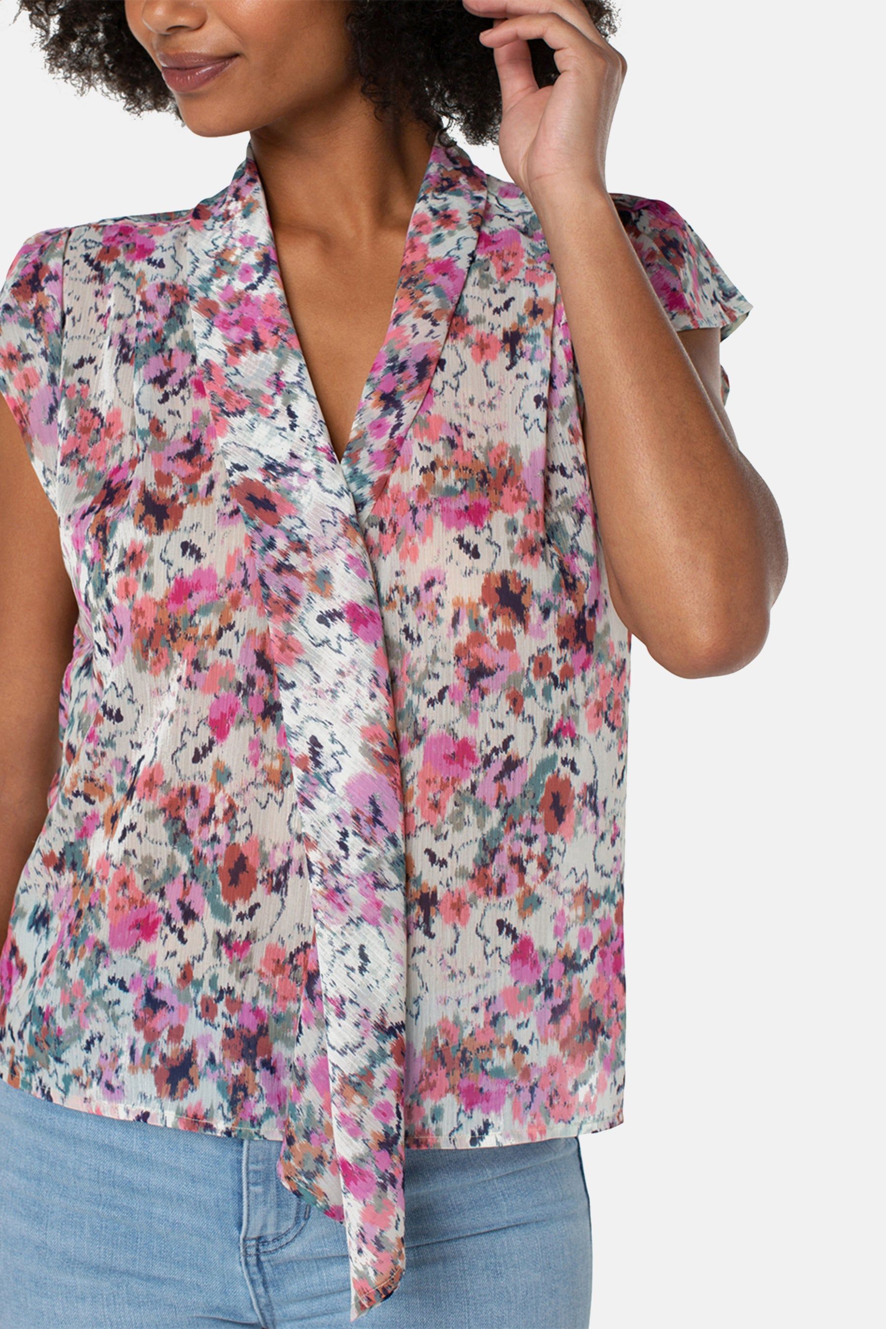 Flutter Sleeve Floral Blouse sold by Lord & Taylor product image thumbnail 2