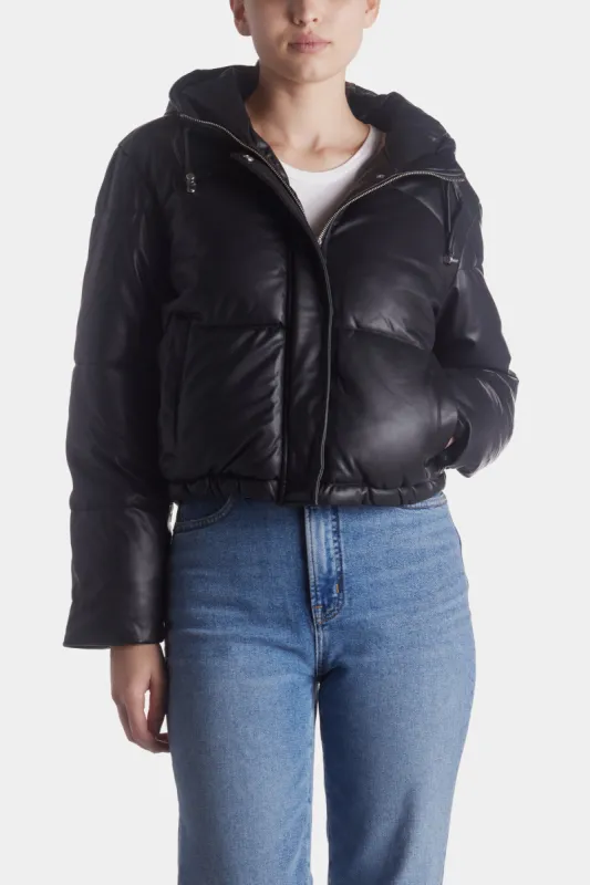 Faux Leather Puffer Coat made by French Connection