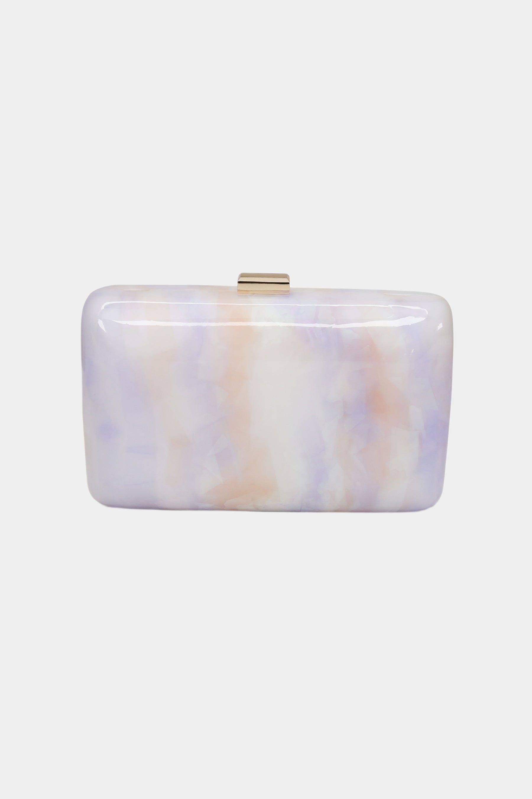 Lumi Iridescent Acrylic Minaudiere Bag sold by Lord & Taylor