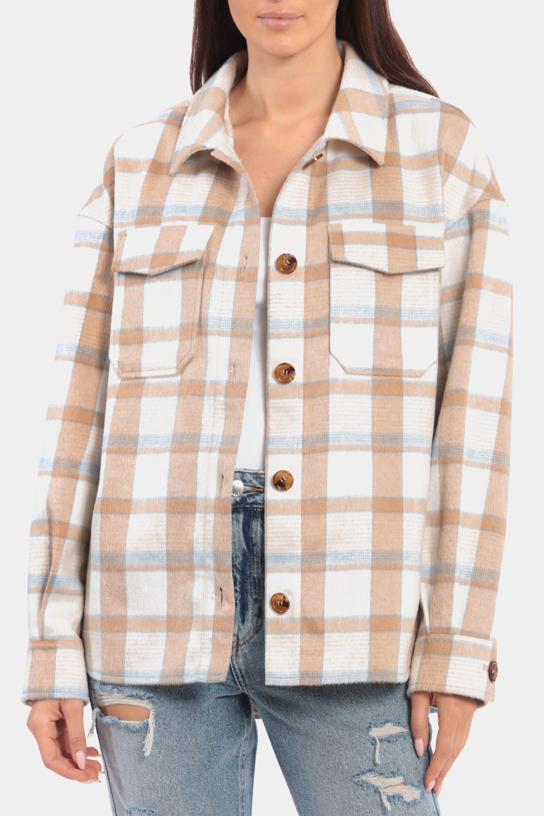 Relaxed Plaid Shacket sold by Lord & Taylor