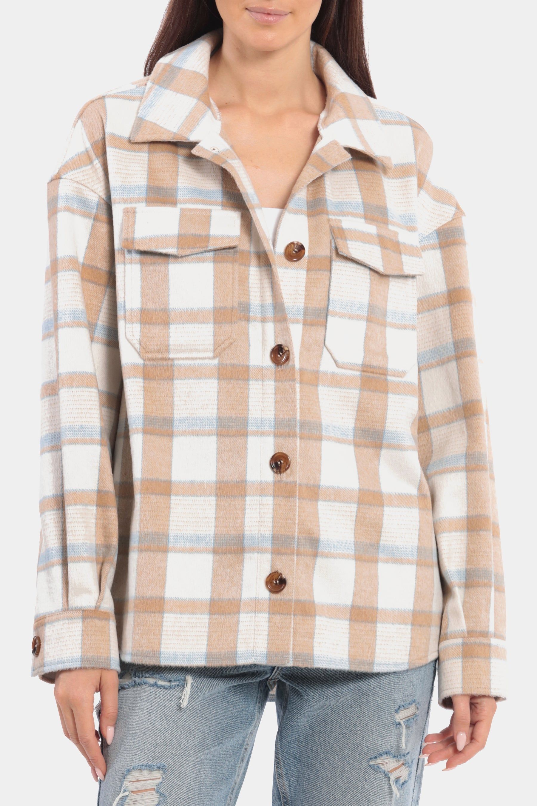 Relaxed Plaid Shacket sold by Lord & Taylor product image thumbnail 3