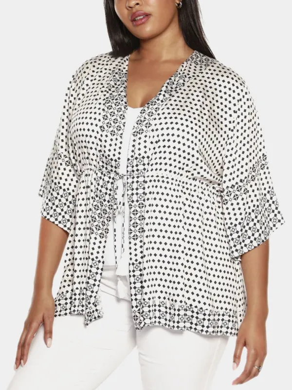 Geo-Print Kimono Top sold by Lord & Taylor
