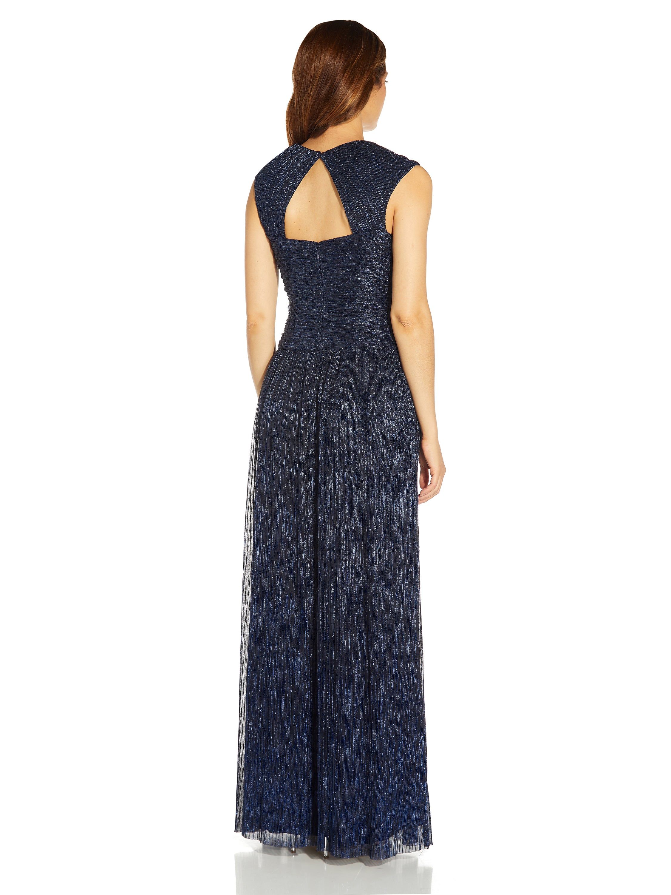 Pleated Metallic Gown sold by Lord & Taylor product image thumbnail 2