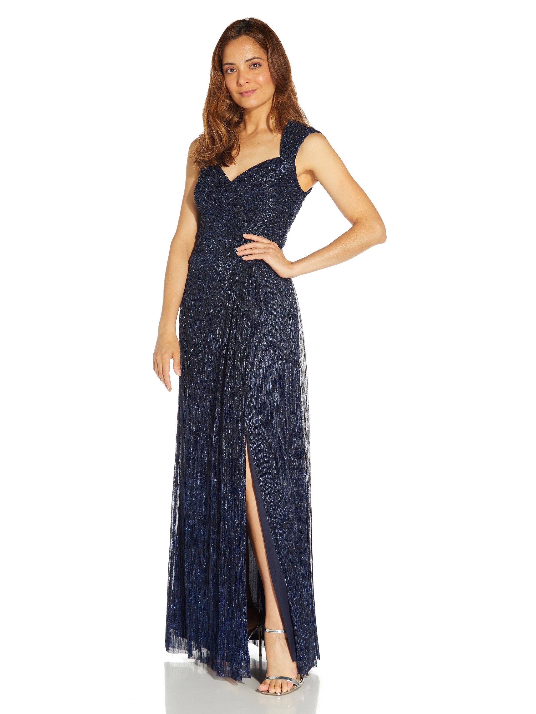 Pleated Metallic Gown sold by Lord & Taylor