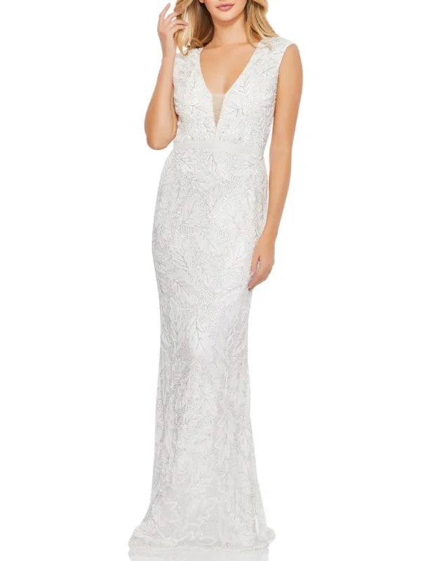 Illusion V-Neckline Beaded Gown sold by Lord & Taylor