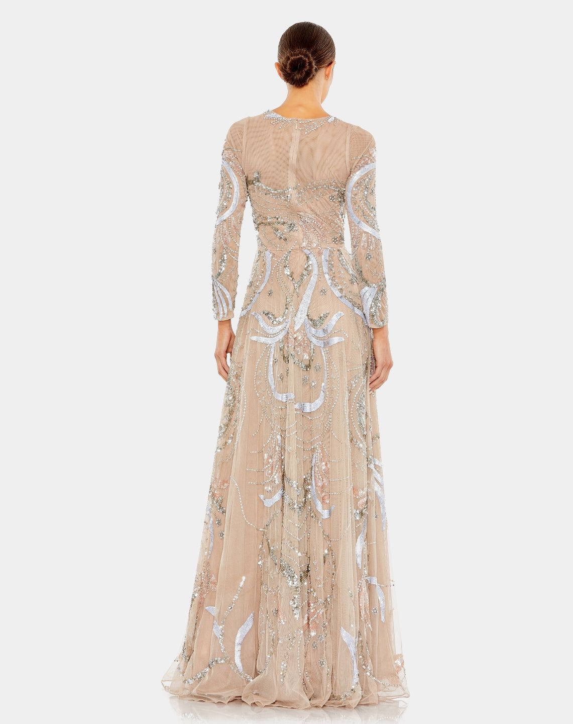 Embellished Illusion High Neck Long Sleeve A Line sold by Lord & Taylor product image thumbnail 16