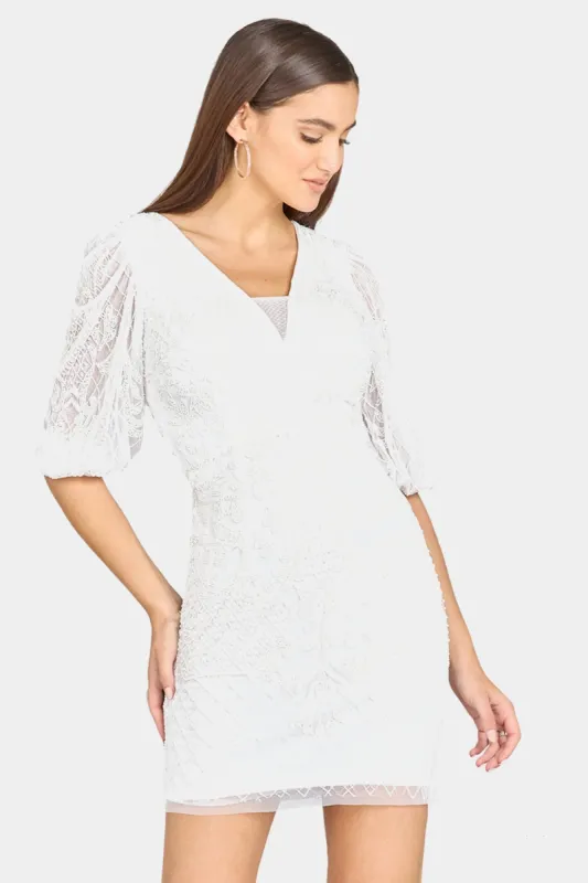 Beaded Bridal Short Dress made by Lord & Taylor