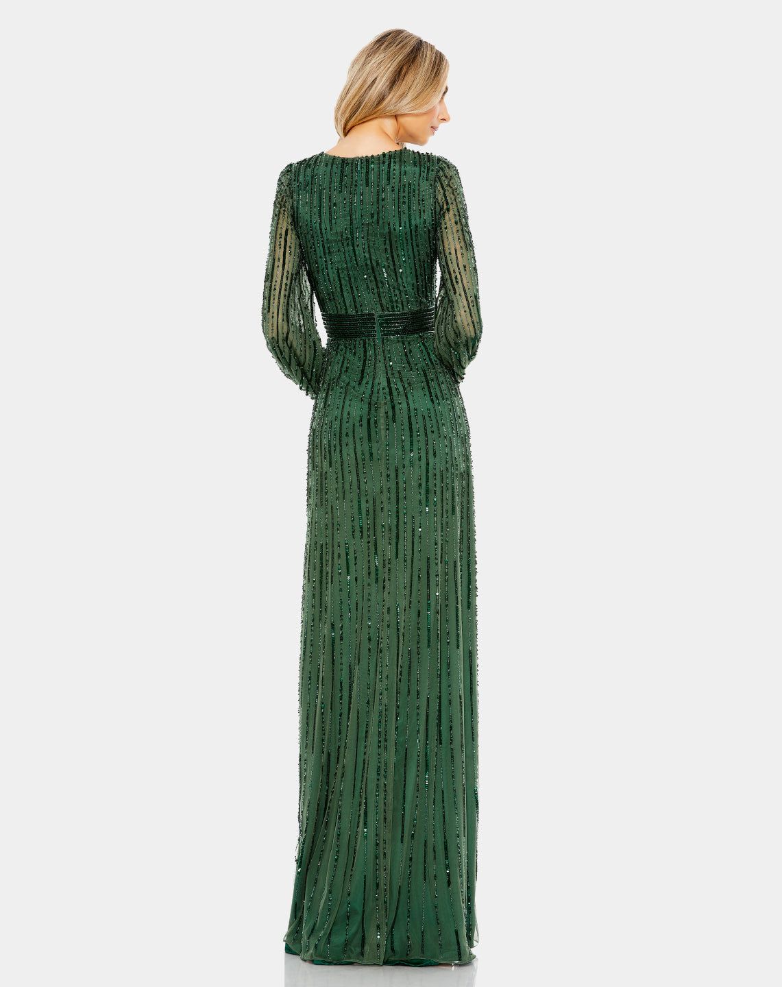 Sequined Wrap Over Puff Sleeve Gown sold by Lord & Taylor product image thumbnail 2