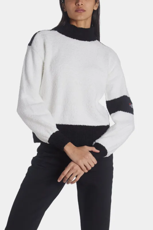 Cozy Fuzzy Mockneck sold by Lord & Taylor