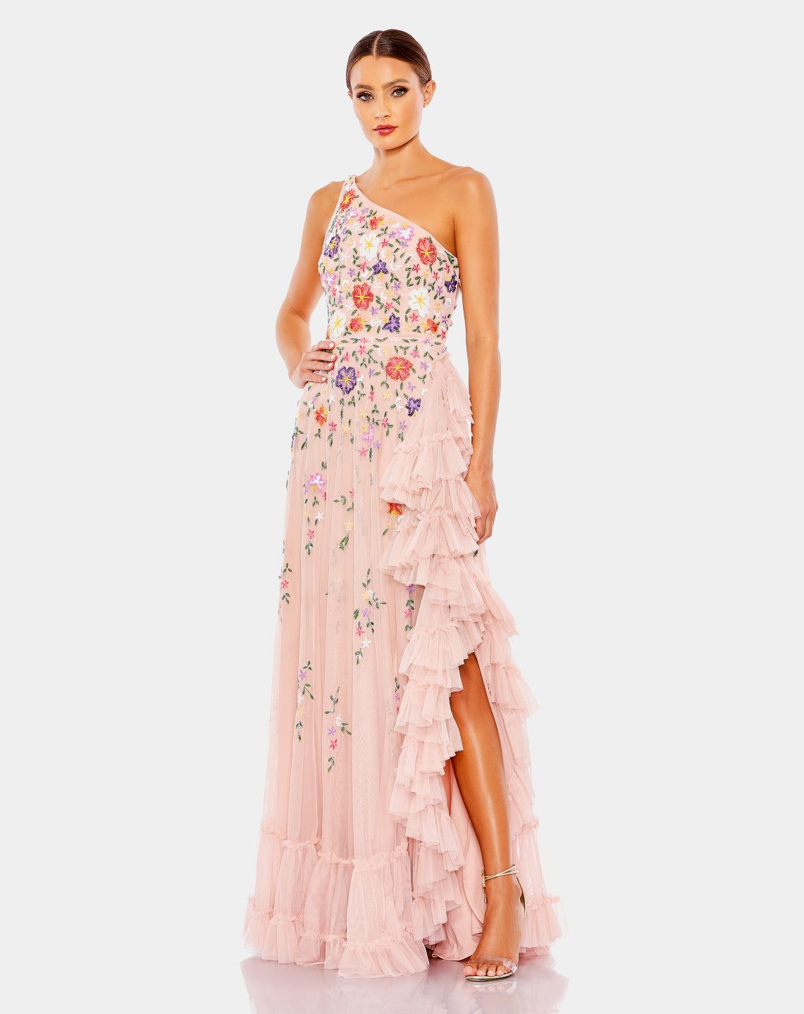 Embellished One Shoulder Asymmetrical Hem Dress sold by Lord & Taylor