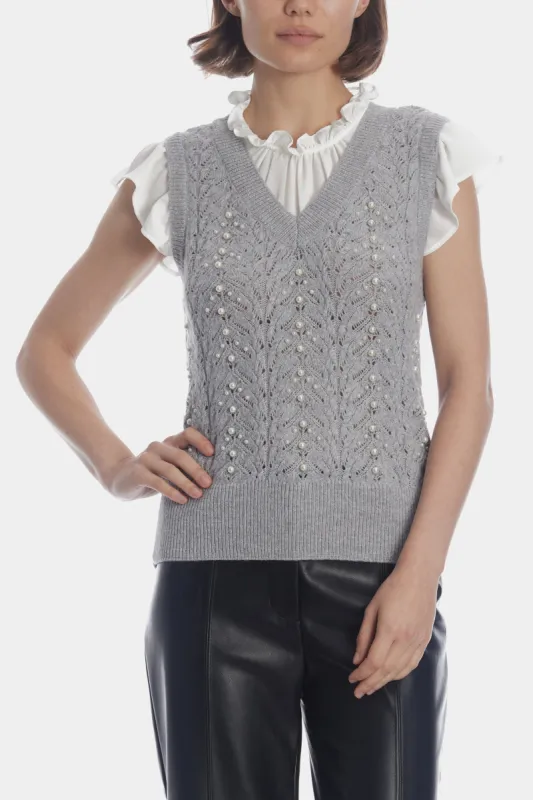 Pearl Bead Knit Vest sold by Lord & Taylor