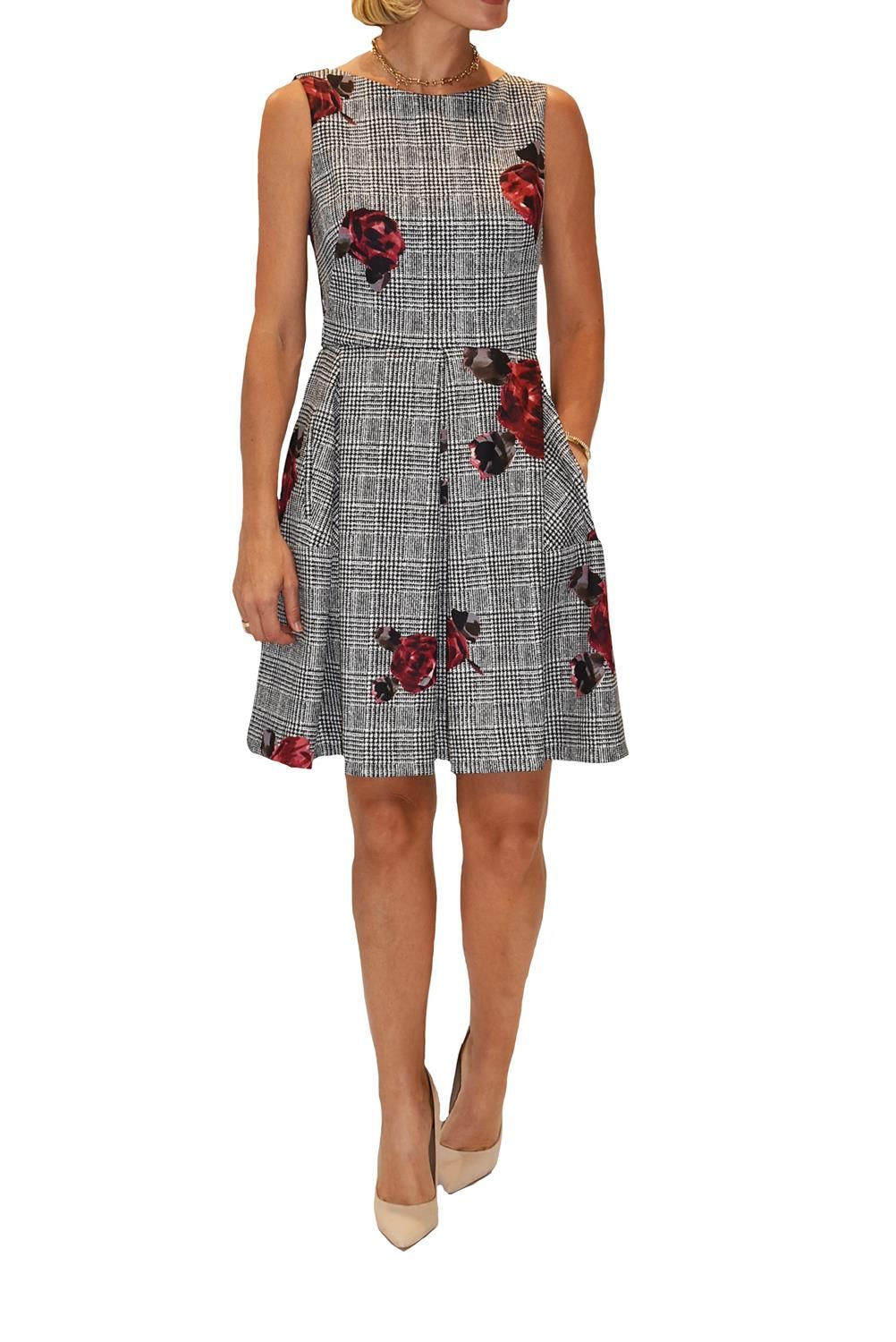 Floral Print Plaid Fit & Flare Dress sold by Lord & Taylor product image thumbnail 5