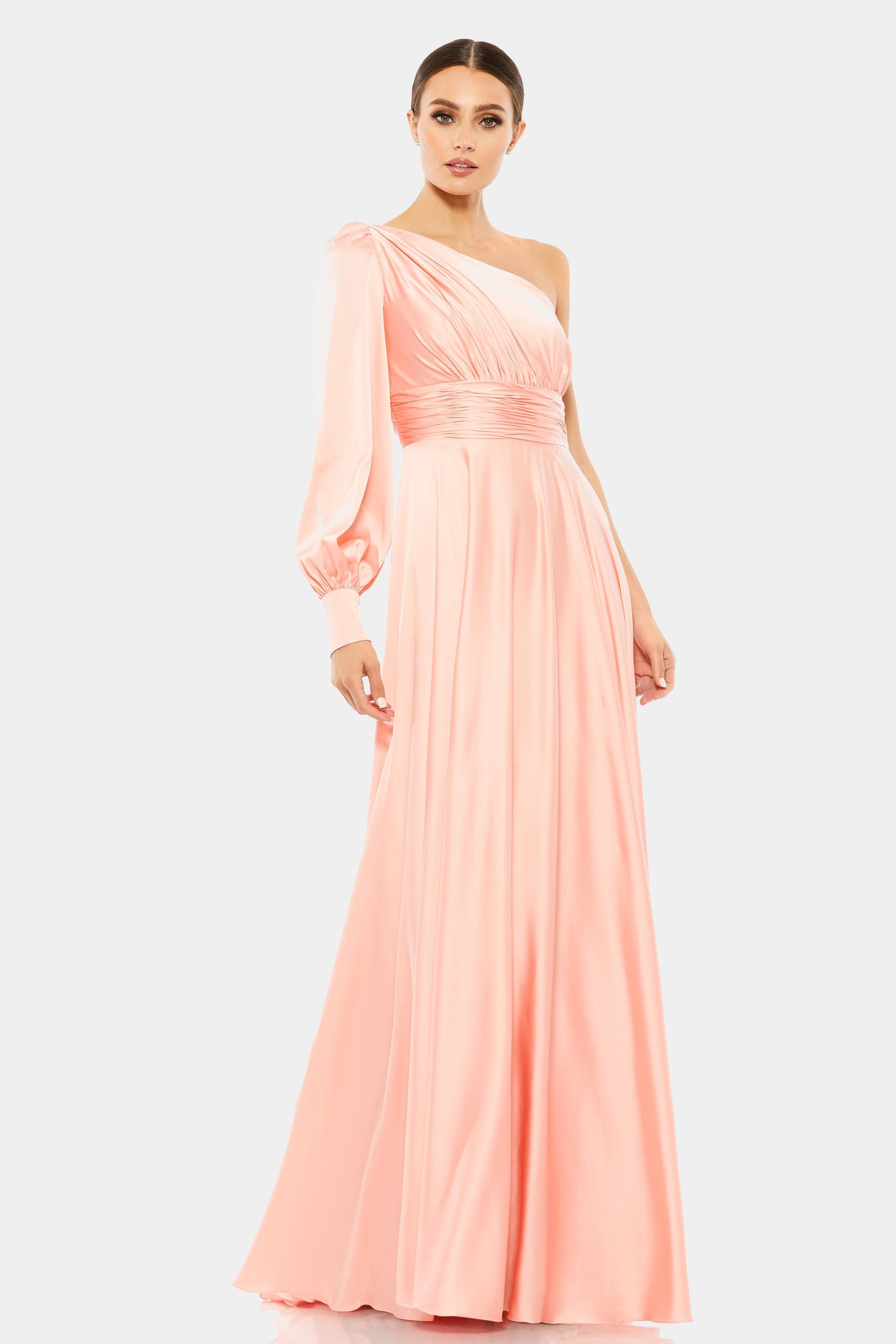 One Shoulder Bishop Sleeve Flowy Gown sold by Lord & Taylor product image thumbnail 9
