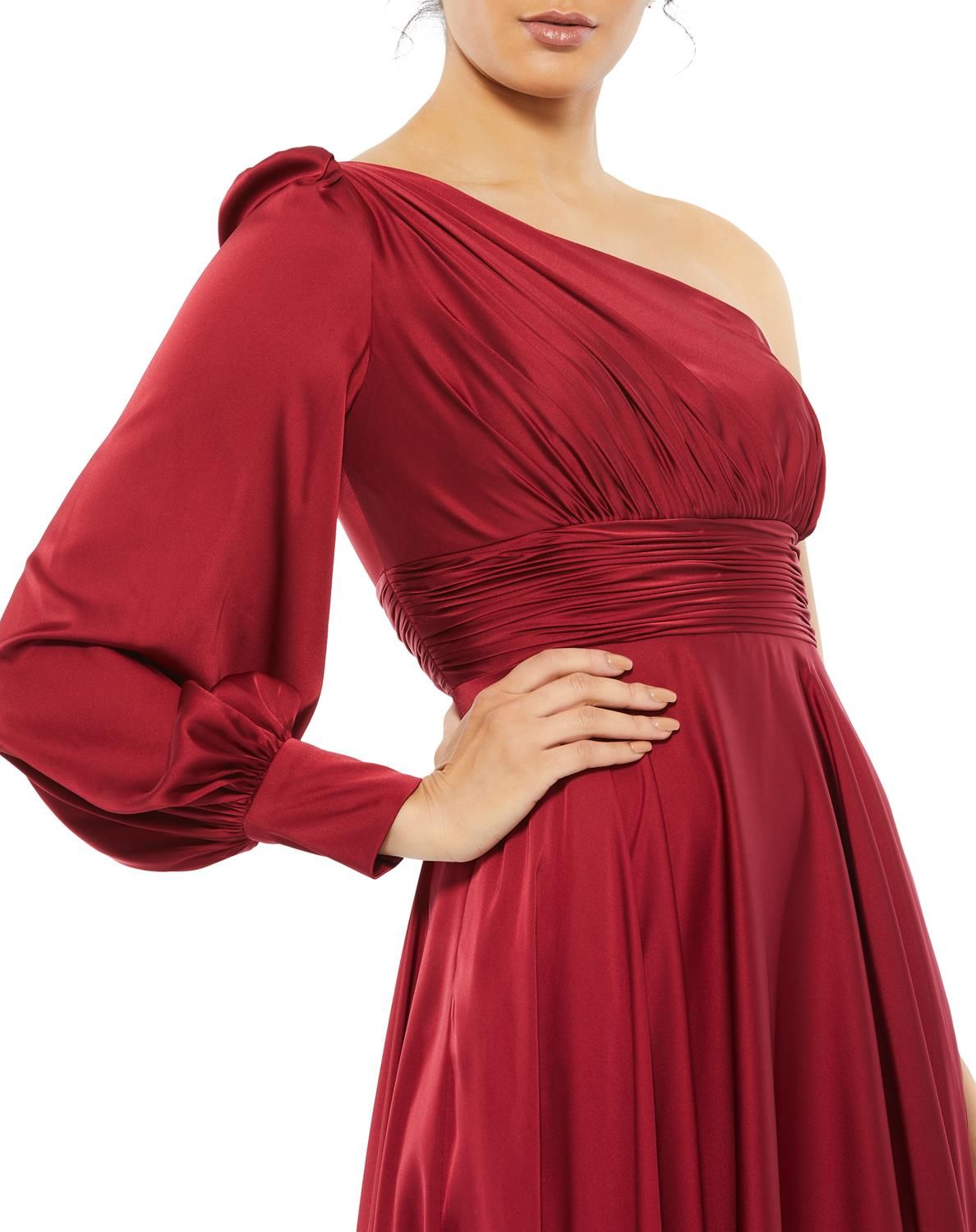 One Shoulder Bishop Sleeve Flowy Gown sold by Lord & Taylor product image thumbnail 3