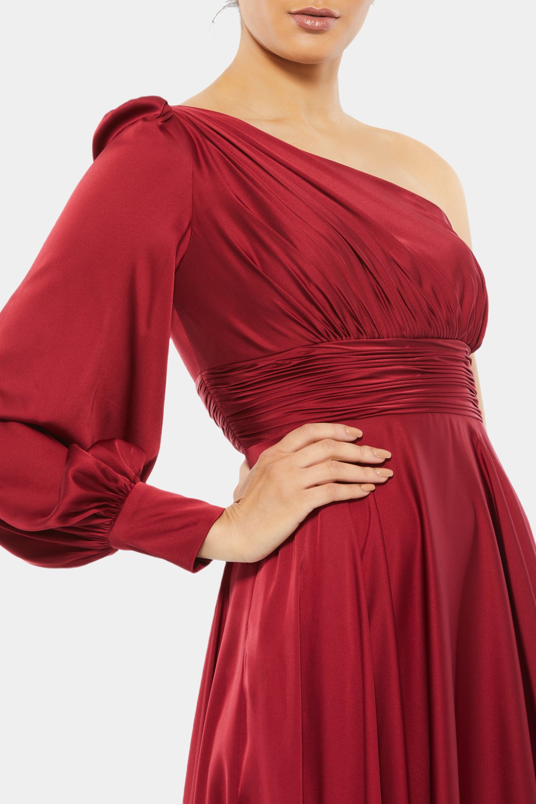 One Shoulder Bishop Sleeve Flowy Gown sold by Lord & Taylor product image thumbnail 14