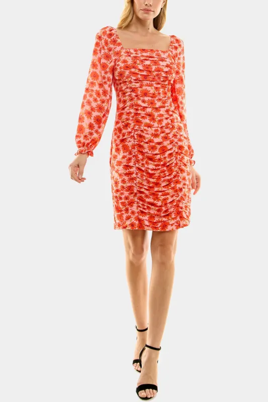 Ruched Floral Mini Dress sold by Lord & Taylor