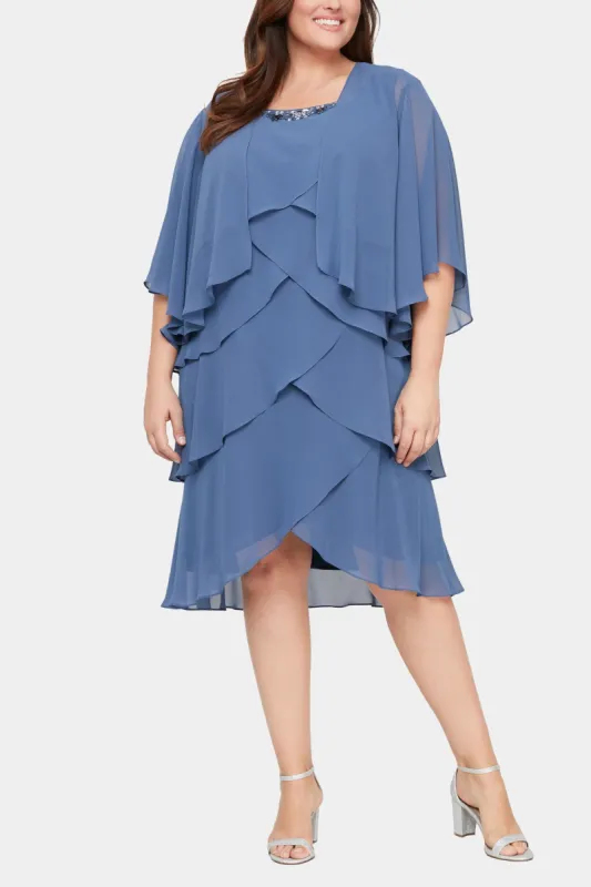 Chif Tier Jkt Dress With Bead Nk sold by Lord & Taylor