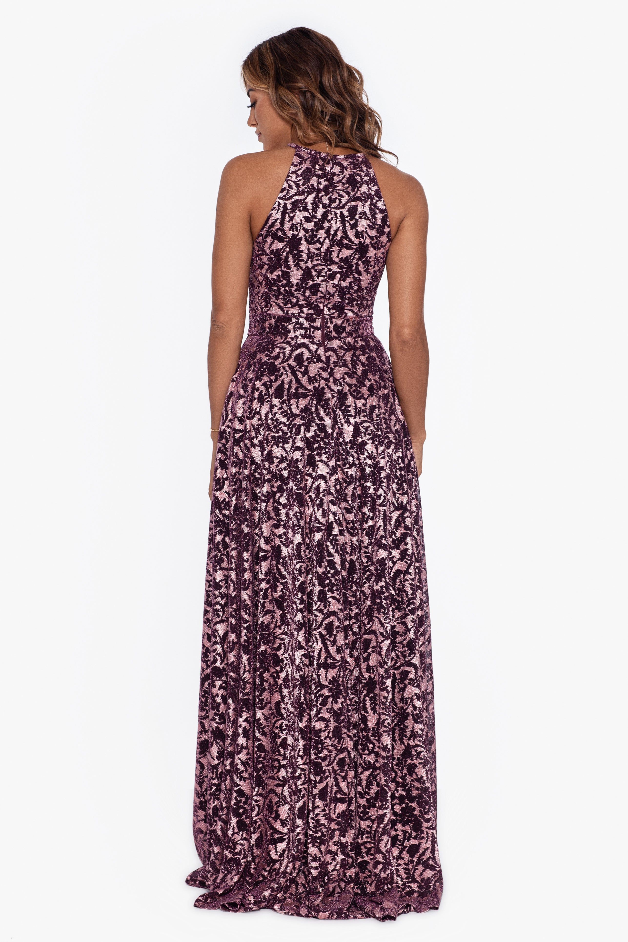 Foil Knit Halter Gown sold by Lord & Taylor product image thumbnail 3