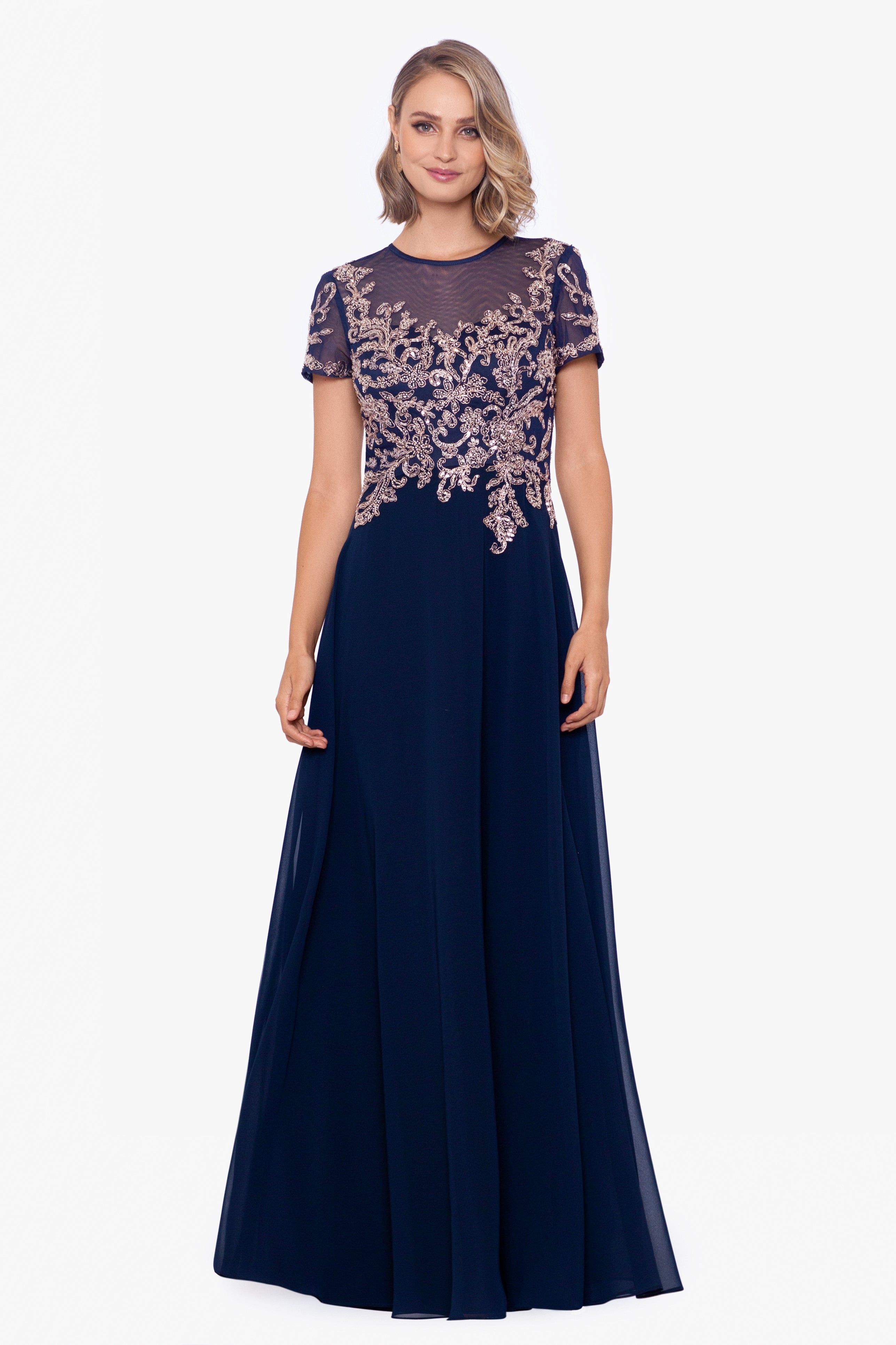 Long Cap Sleeve Bead Applique sold by Lord & Taylor product image thumbnail 2