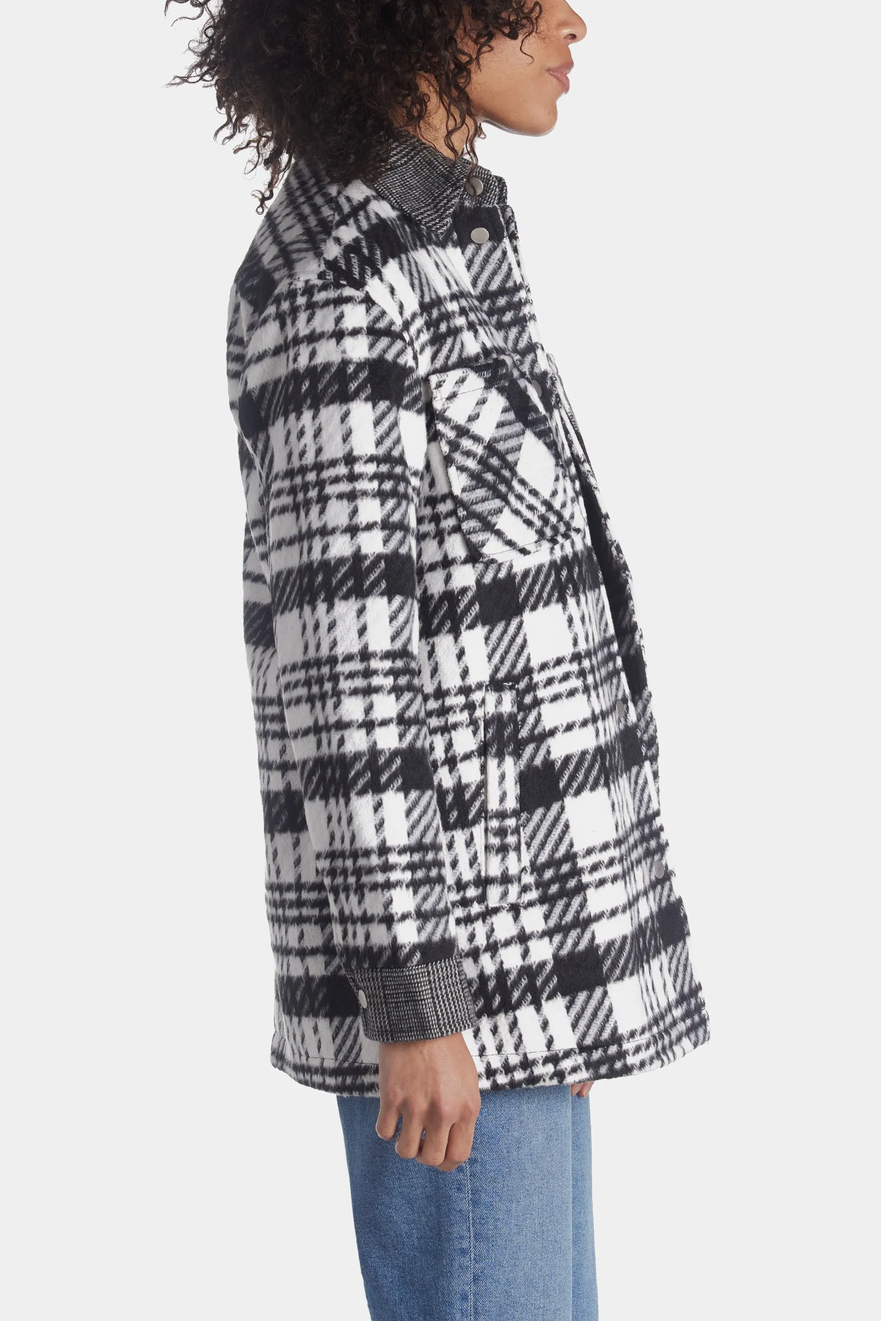 Oversized Contrast Plaid Shacket sold by Lord & Taylor product image thumbnail 2