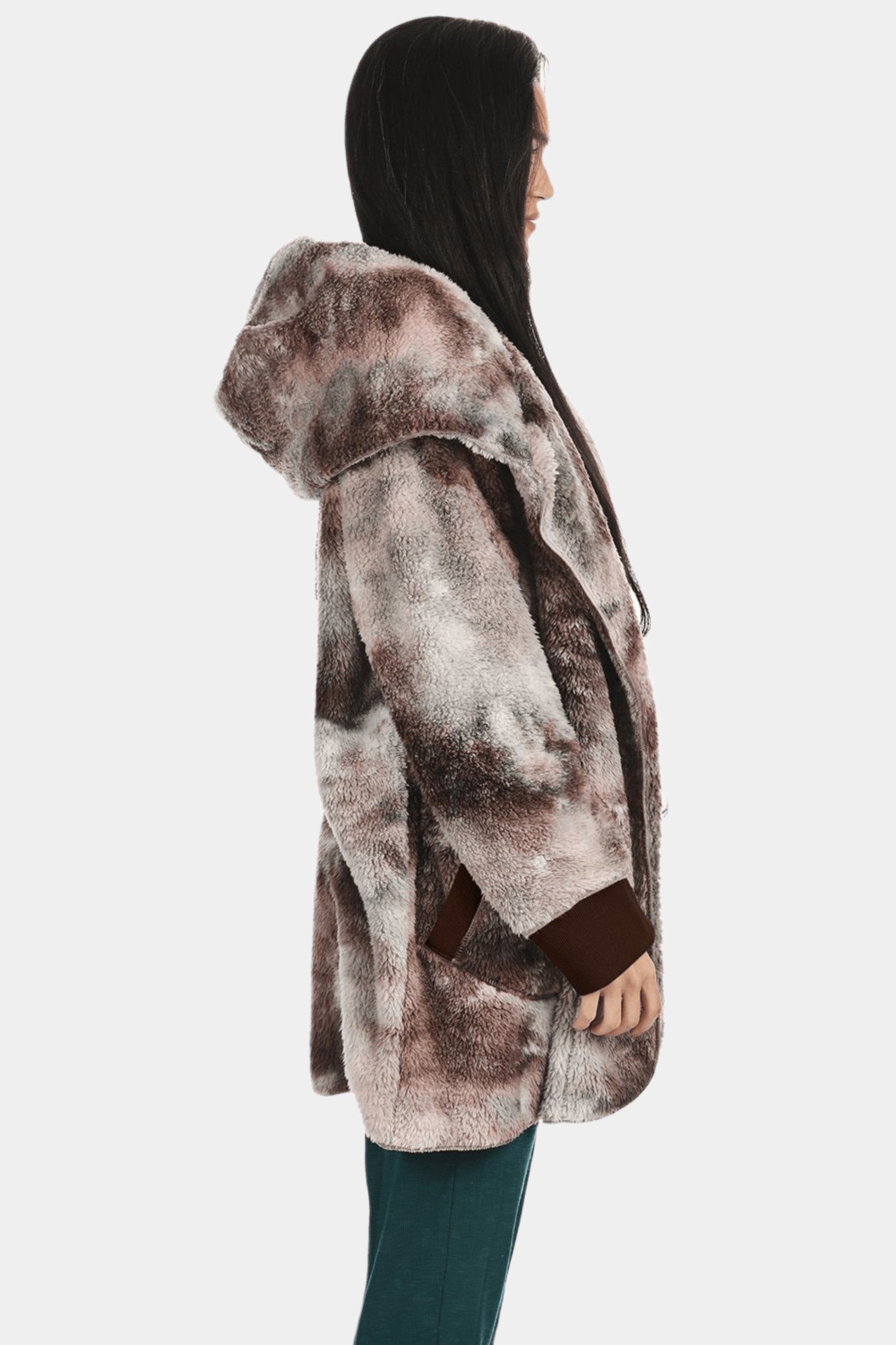 Tie Dye Plush Hooded Cardigan sold by Lord & Taylor product image thumbnail 4