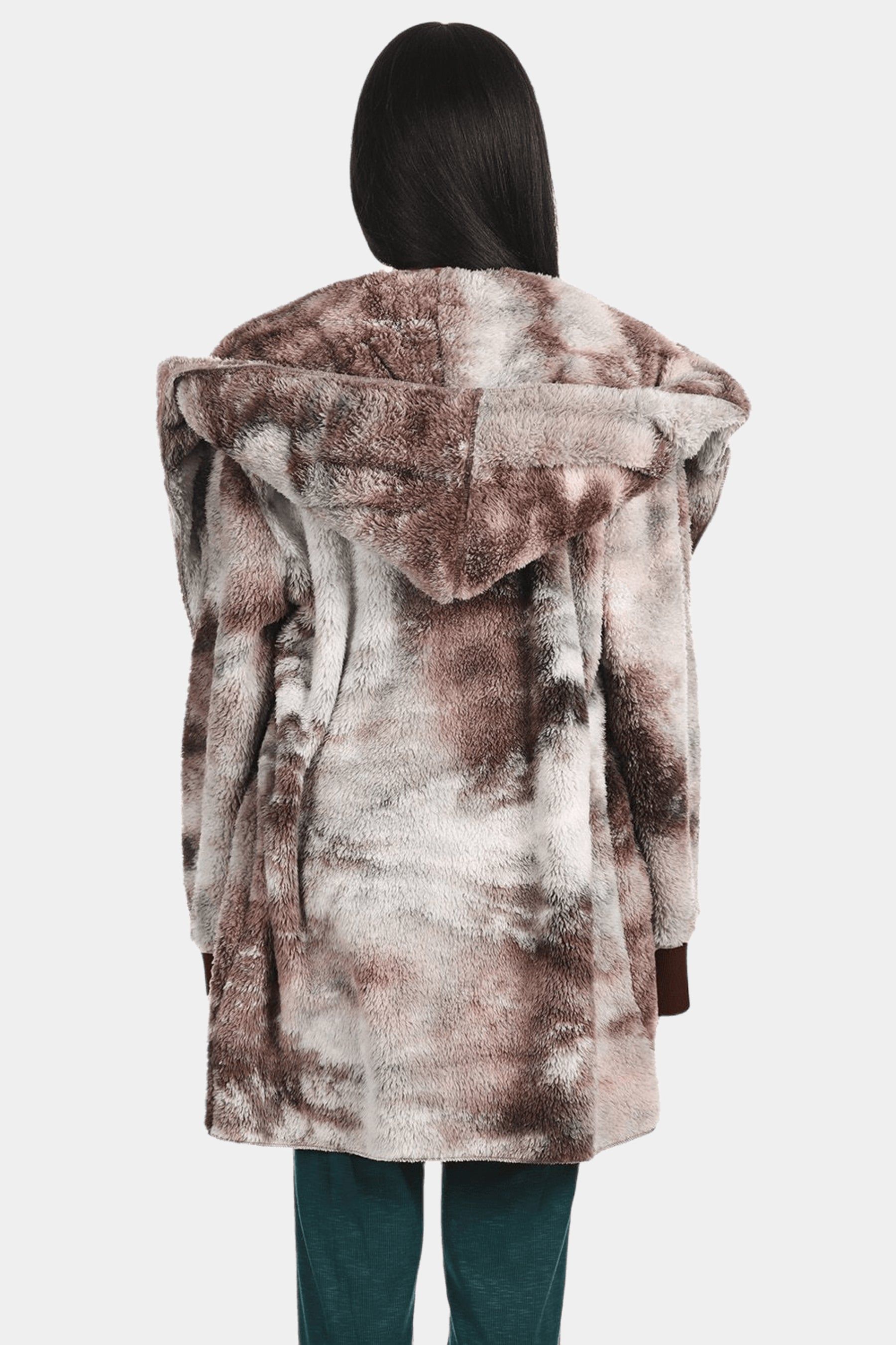 Tie Dye Plush Hooded Cardigan sold by Lord & Taylor product image thumbnail 2