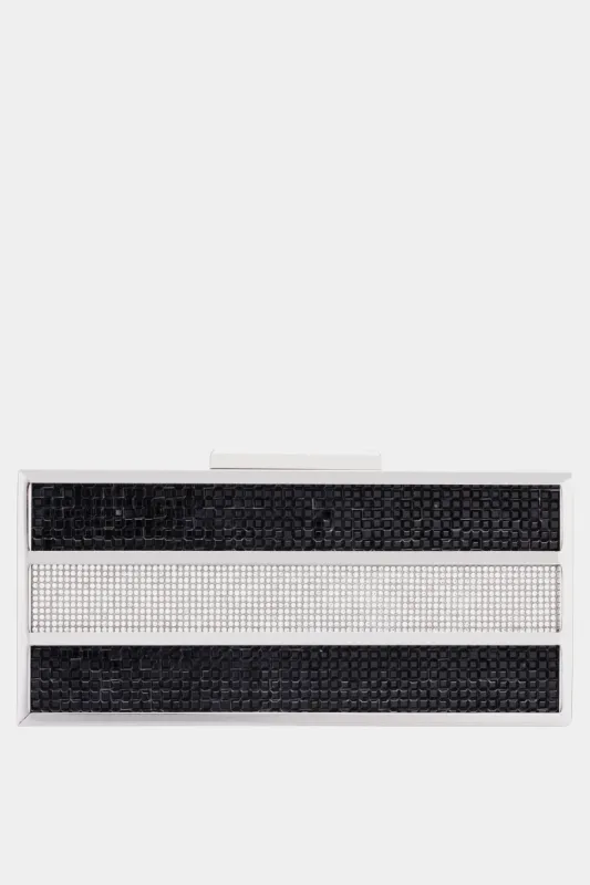 Color block crystal minaudiere sold by Lord & Taylor