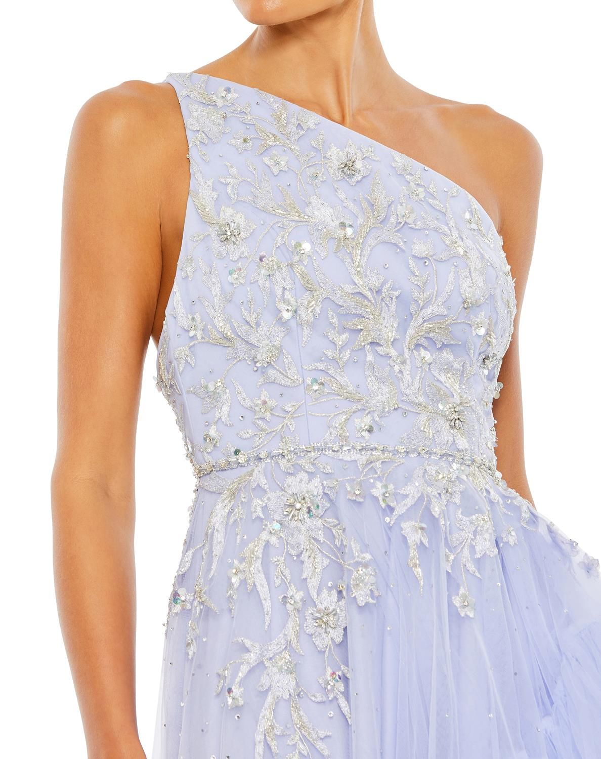 Embellished One Shoulder Asymmetrical Hem Gown sold by Lord & Taylor product image thumbnail 4