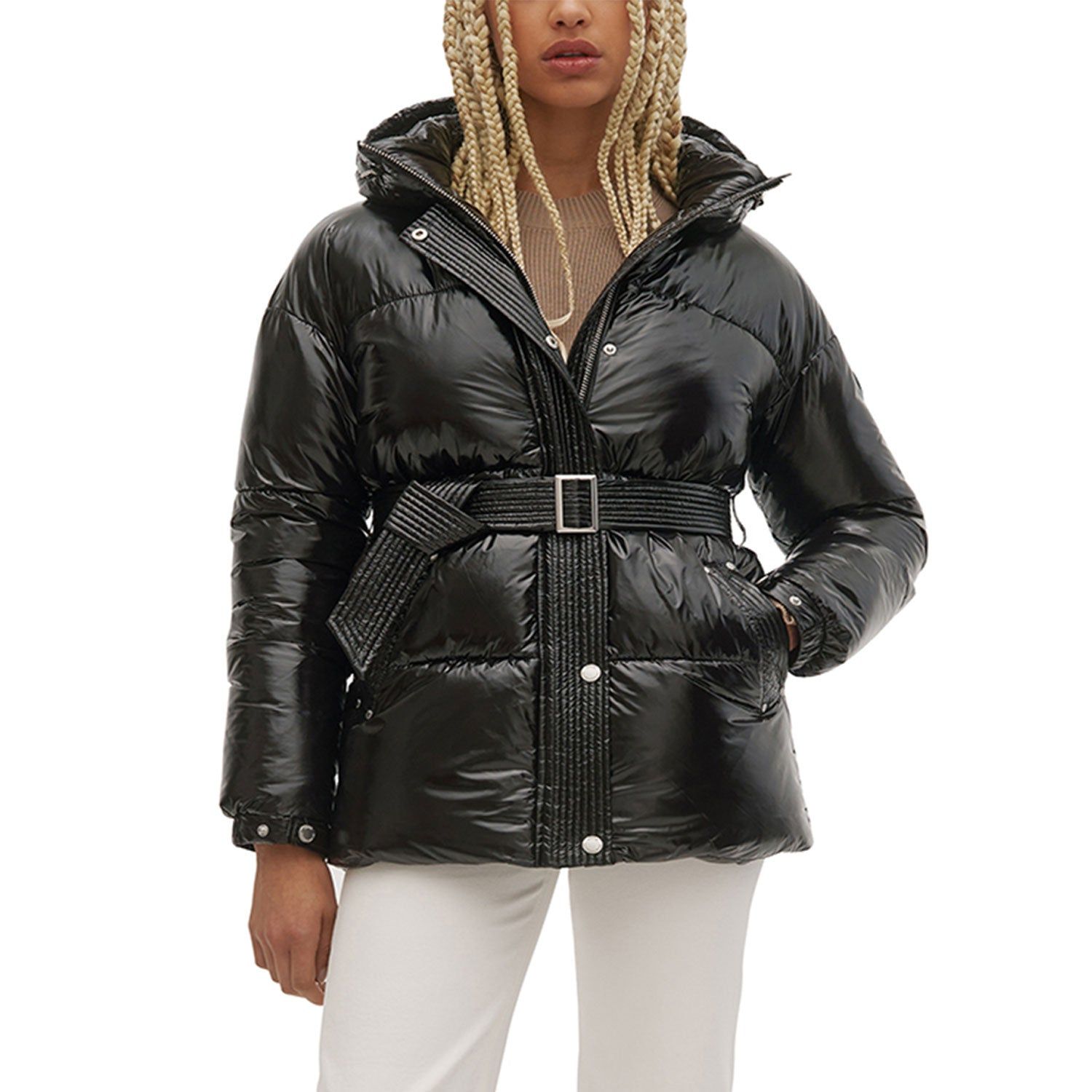 Mid Length Puffer W/Fixed Hood, Self Removable Belt sold by Lord & Taylor