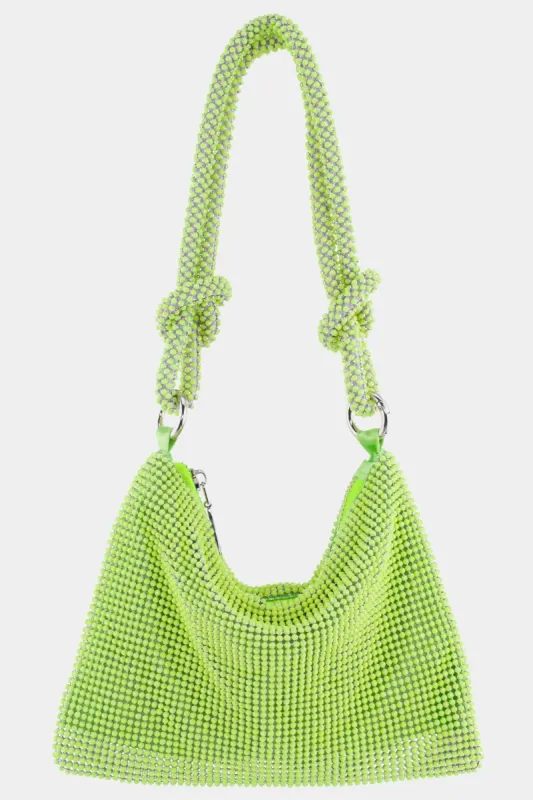 Crystal mesh shoulder bag with knotted detail sold by Lord & Taylor