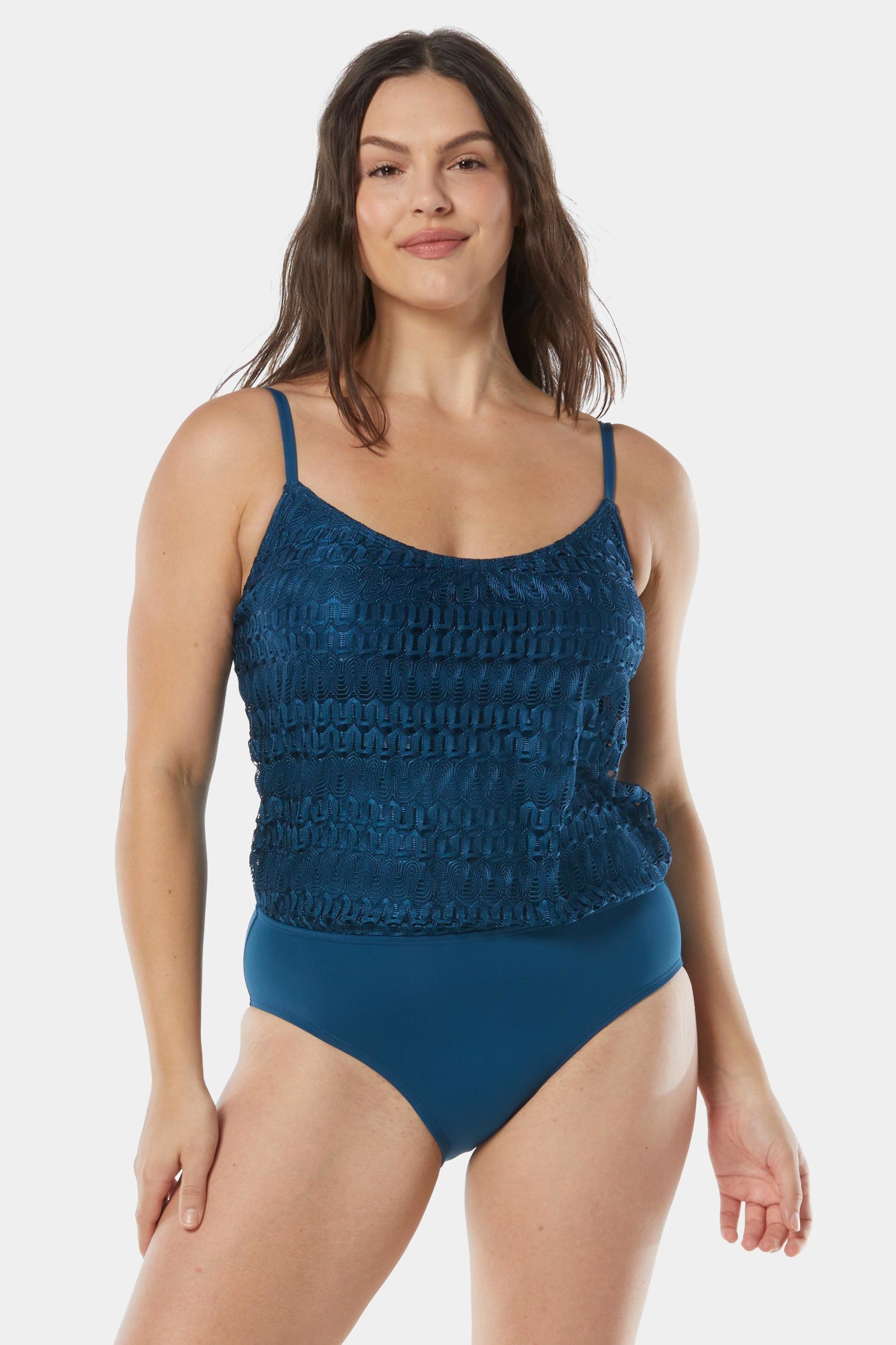 Amaris Scoop Neck Bra Sized One Piece Swimsuit - Crochet sold by Lord & Taylor product image thumbnail 5