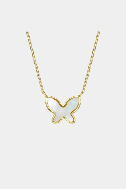 Mother of Pearl Butterfly Pendant Layering Necklace sold by Lord & Taylor